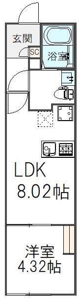 中葛西計画(1LDK/4階)の間取り写真