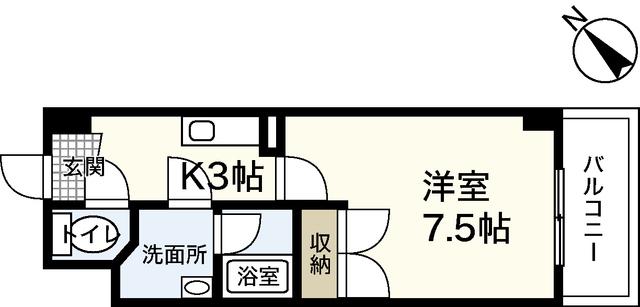BRIGHTON弐番館(1K/5階)の間取り写真