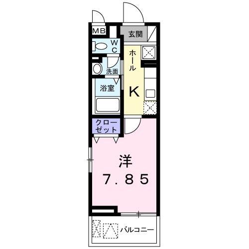 CASA TAKAHAMA(1K/1階)の間取り写真