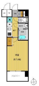 セオリー大阪イースト DOOR(1K/4階)の間取り写真
