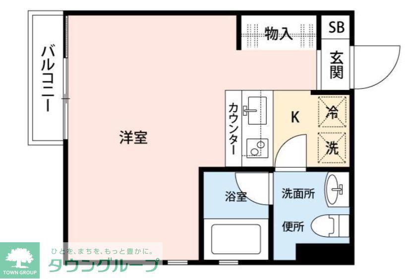 リベルラ港南中央(ワンルーム/4階)の間取り写真
