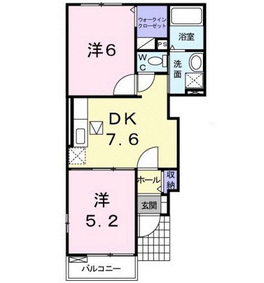 GROVESIDEVILLAB(2DK/1階)の間取り写真