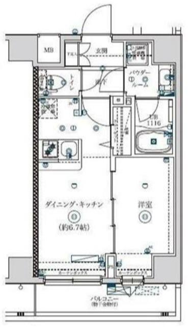 MAXIV八広SC(1DK/9階)の間取り写真