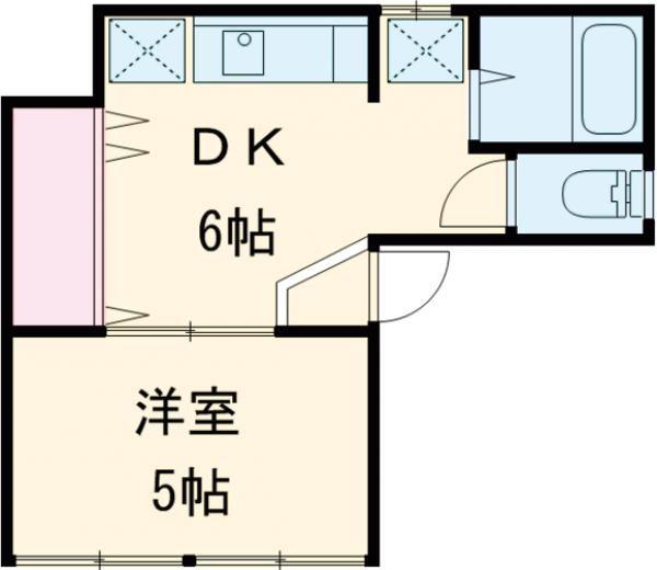 柴田ビル(1DK/3階)の間取り写真
