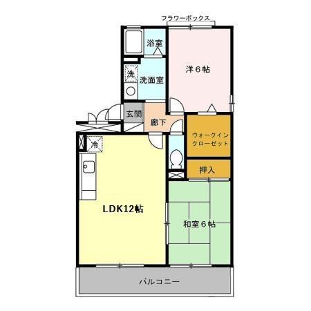 サンハイムT A(2LDK/1階)の間取り写真