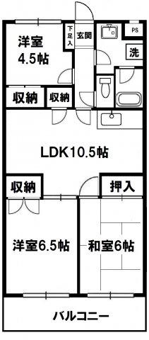 グランシャリオ(3LDK/1階)の間取り写真