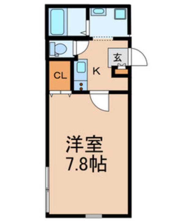 シモンズII(1K/1階)の間取り写真