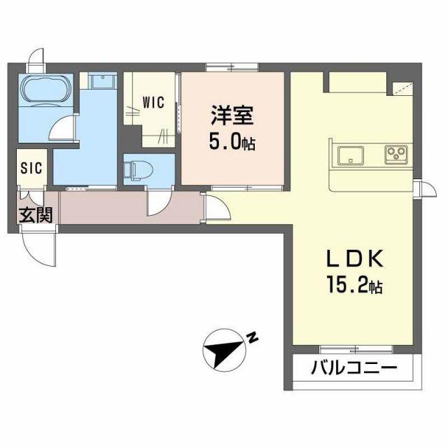 シャーメゾン リラッサIKURA(1LDK/1階)の間取り写真