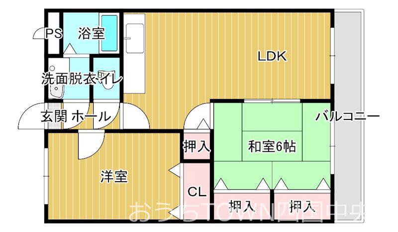 オレンジマンション(2LDK/3階)の間取り写真