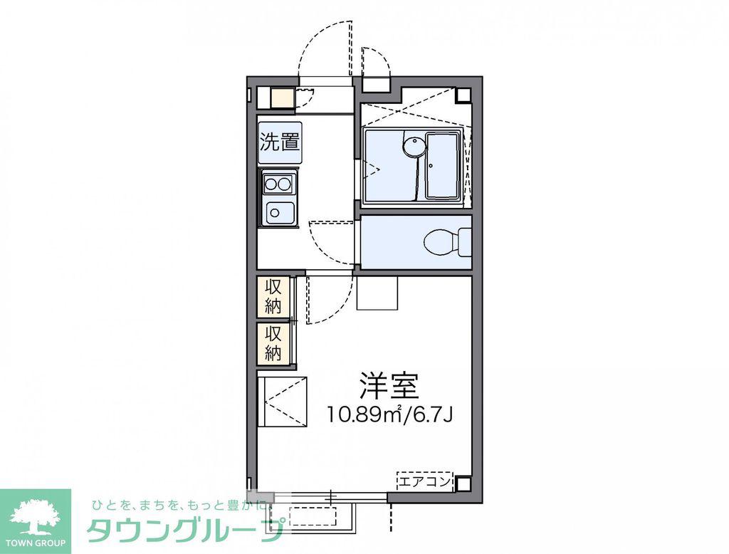 レオパレスブライトン ヒル(1K/2階)の間取り写真