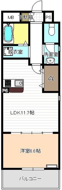 ディスパシオ(1LDK/3階)の間取り写真