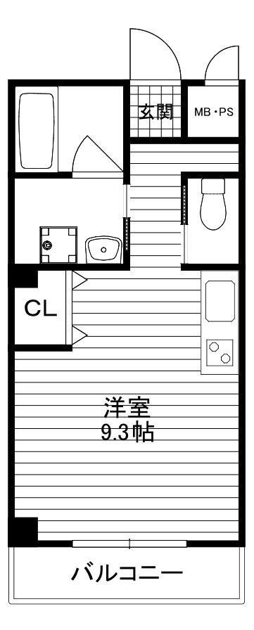 リリーセノラ(ワンルーム/3階)の間取り写真