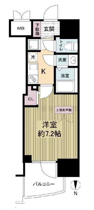 セレニテ本町東リアン(1K/13階)の間取り写真
