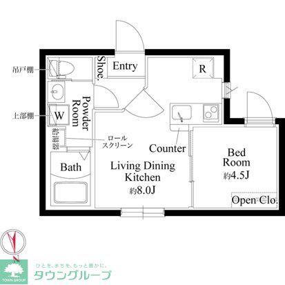CASA GRAZIE 新小岩(1LDK/4階)の間取り写真