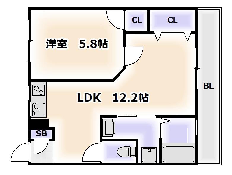 光和ハイツ(1LDK/2階)の間取り写真