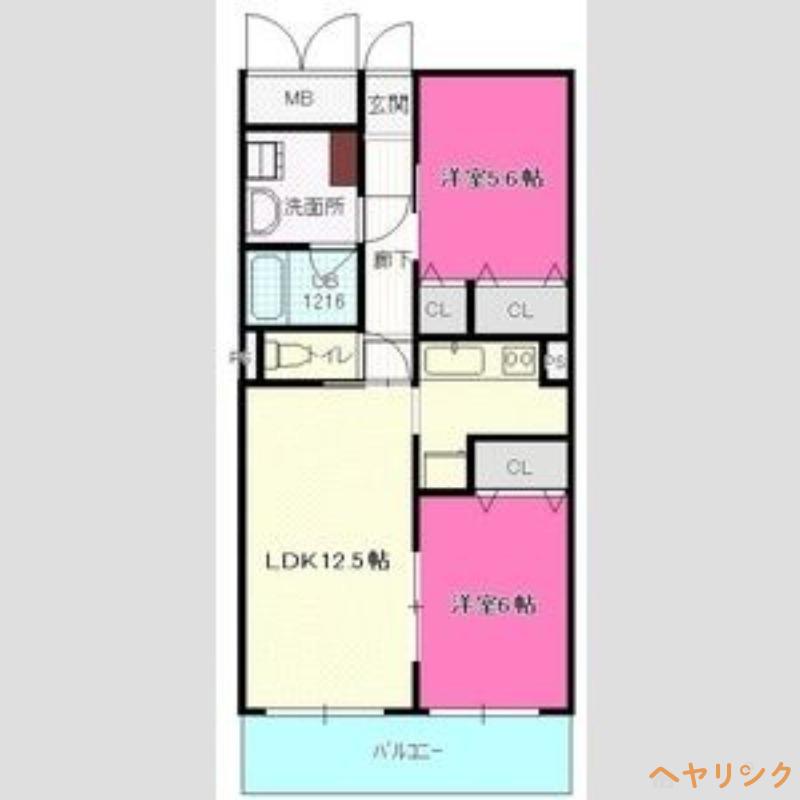 グレイスカーサ(2LDK/1階)の間取り写真
