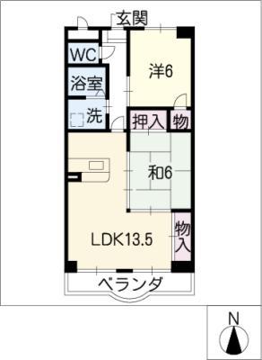 ラフォーレ(2LDK/4階)の間取り写真