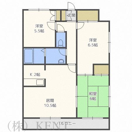 クリーン山の手(3LDK/2階)の間取り写真
