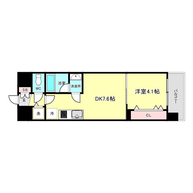スプランディッド大阪ベイサイドDUE(1DK/7階)の間取り写真