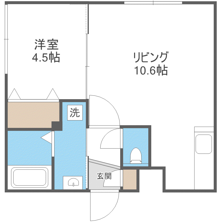 リヴェルテ栄通(1LDK/1階)の間取り写真