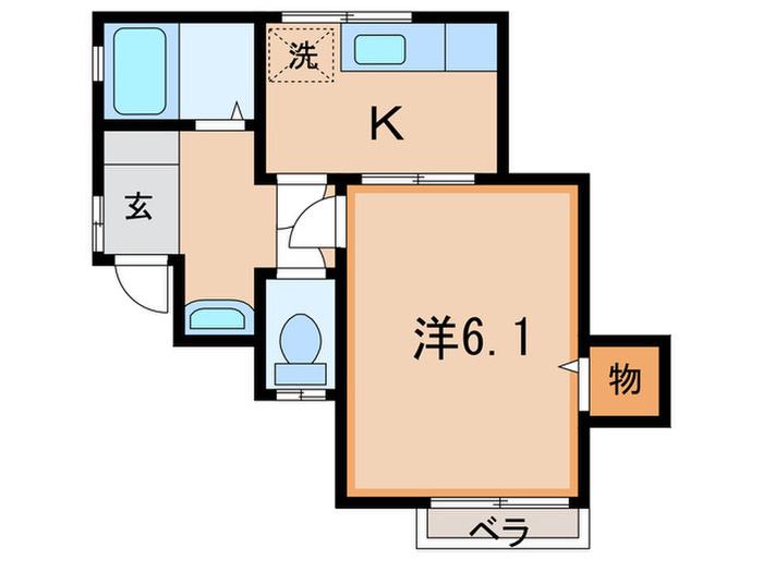 ヴェルデ足立(1K/1階)の間取り写真