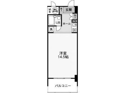 夏井ケ浜リゾートマンション(ワンルーム/5階)の間取り写真