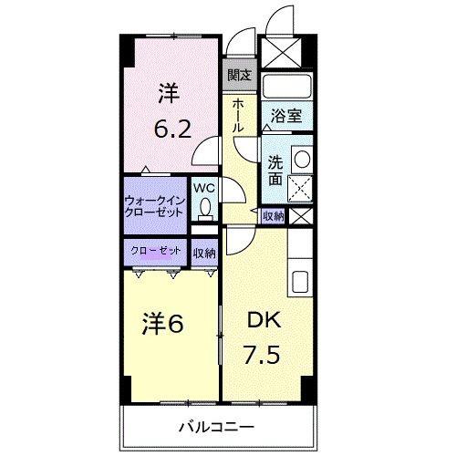 アメニティ屋島(2DK/3階)の間取り写真