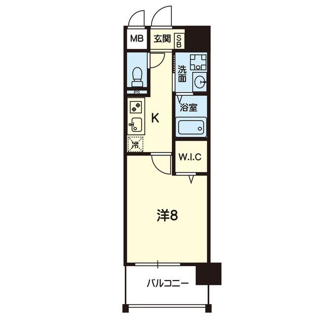 ライズ光の森(1K/5階)の間取り写真