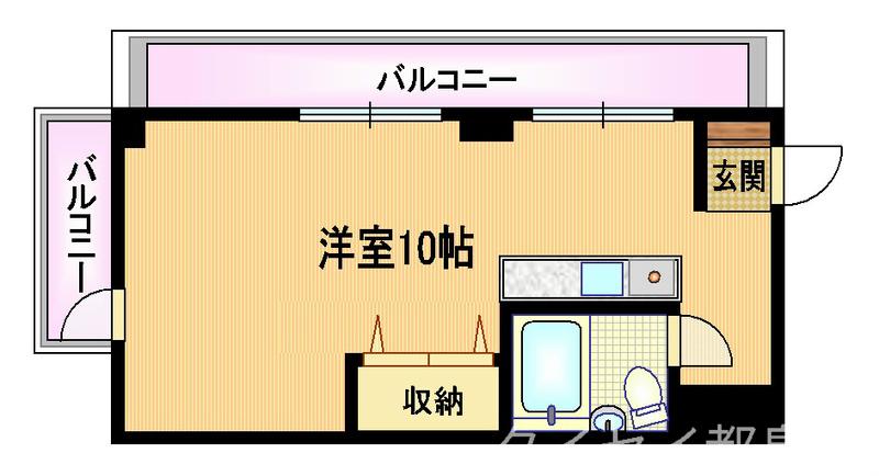 ヴィラ楠(ワンルーム/5階)の間取り写真