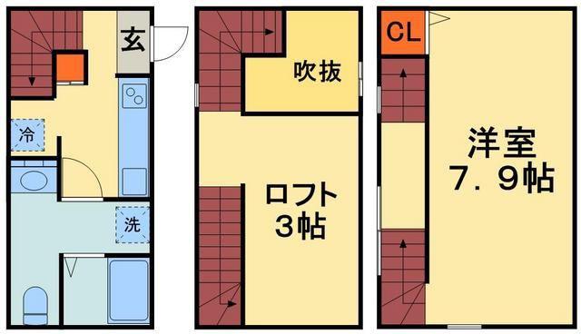 プチミルフィーユ(1K/1階)の間取り写真