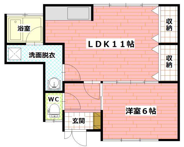 第一寺田荘(1LDK/2階)の間取り写真