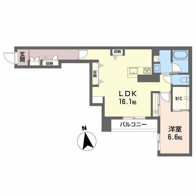 アンビシア本町(1LDK/1階)の間取り写真