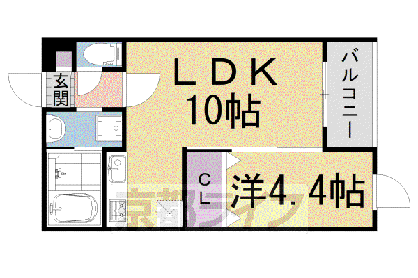 陽明館III(1LDK/3階)の間取り写真