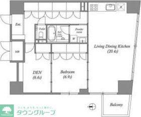 LASANTE葵(1SLDK/13階)の間取り写真