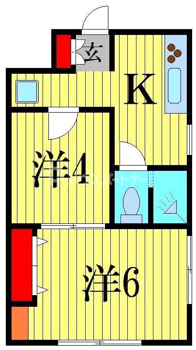 リエス千葉新町(2K/5階)の間取り写真