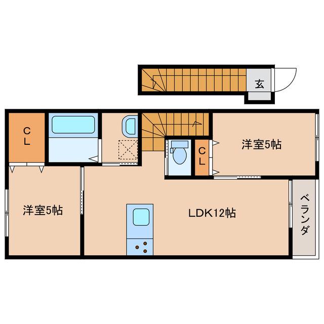 NA TREE. HY B棟(2LDK/1階)の間取り写真