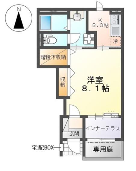 大和市深見台アパート(1K/1階)の間取り写真