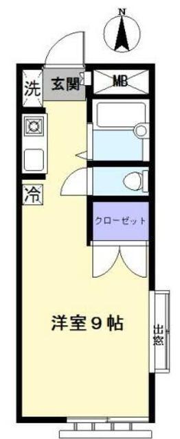 テラス成田西(ワンルーム/2階)の間取り写真