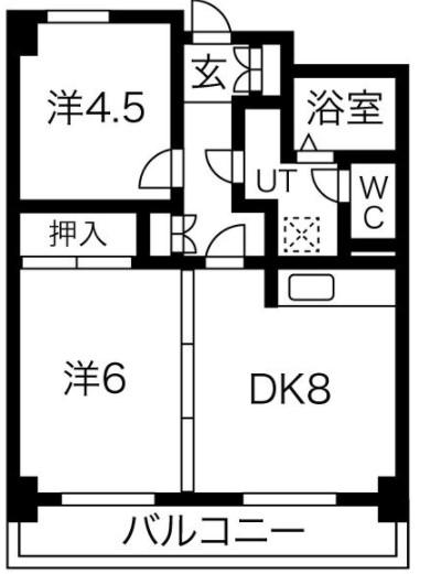リアライズ栄(2LDK/8階)の間取り写真