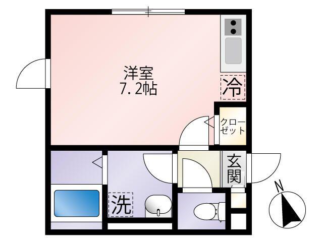 ラシェリール(ワンルーム/1階)の間取り写真