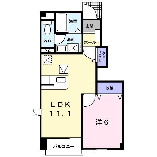 ボヌールII(1LDK/1階)の間取り写真