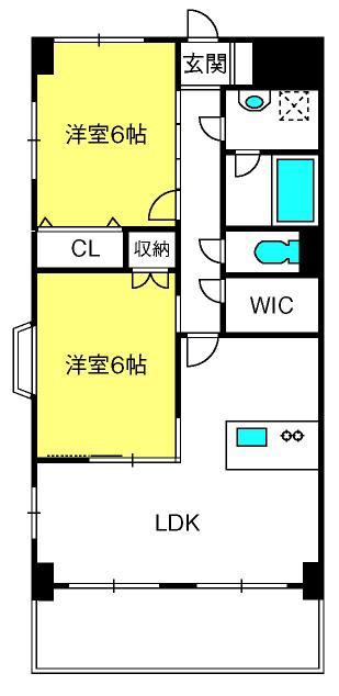 パレロワイヤル大宮(2SLDK/4階)の間取り写真