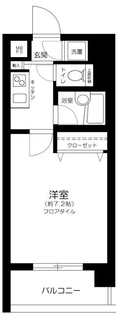 パレステュディオ赤坂(1K/5階)の間取り写真