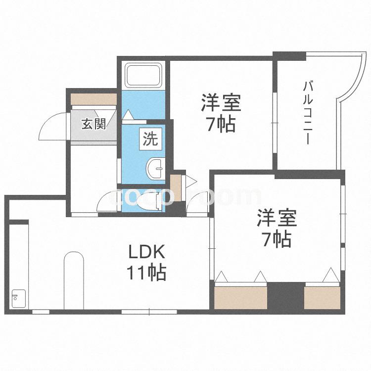 GRAZIO日本一(2LDK/9階)の間取り写真