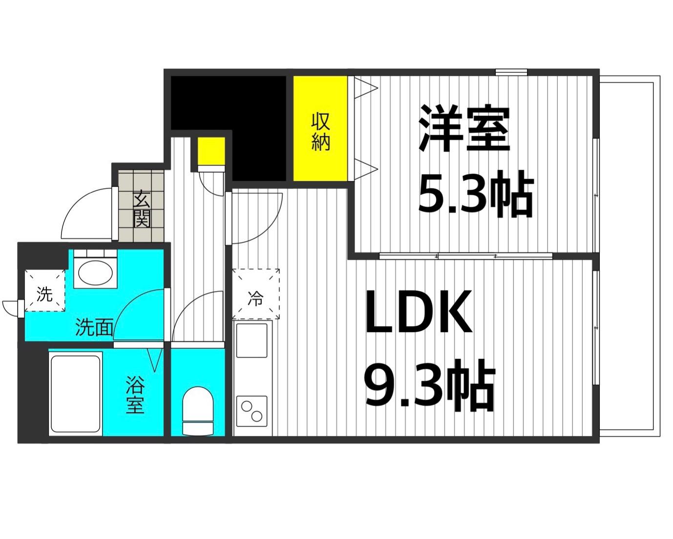 アスピリア砂II(1LDK/1階)の間取り写真