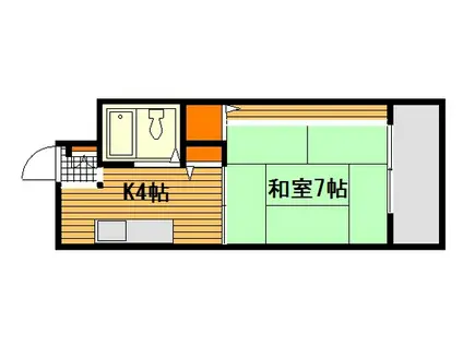 宮内サンセットヒルズII(1K/4階)の間取り写真