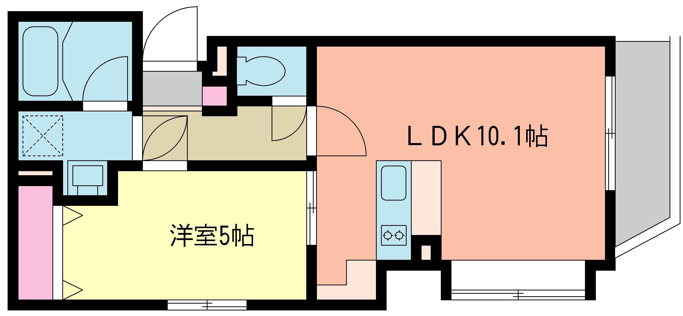 ディアコート中野坂上(1LDK/4階)の間取り写真