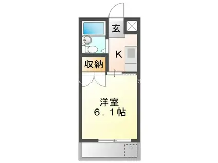 マンションMIKAWA(1K/3階)の間取り写真