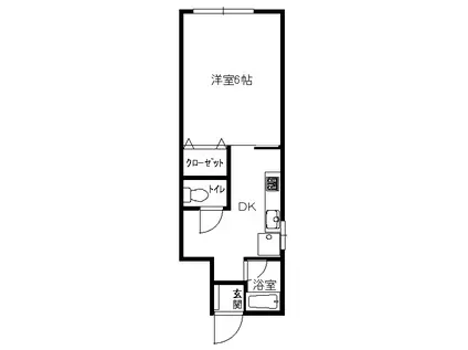 シーサイド(1K/1階)の間取り写真
