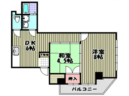 西興ビル(2DK/2階)の間取り写真
